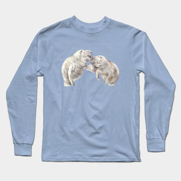 Manatee love Long Sleeve T-Shirt by wanderinglaur